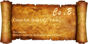 Cserta Boglárka névjegykártya